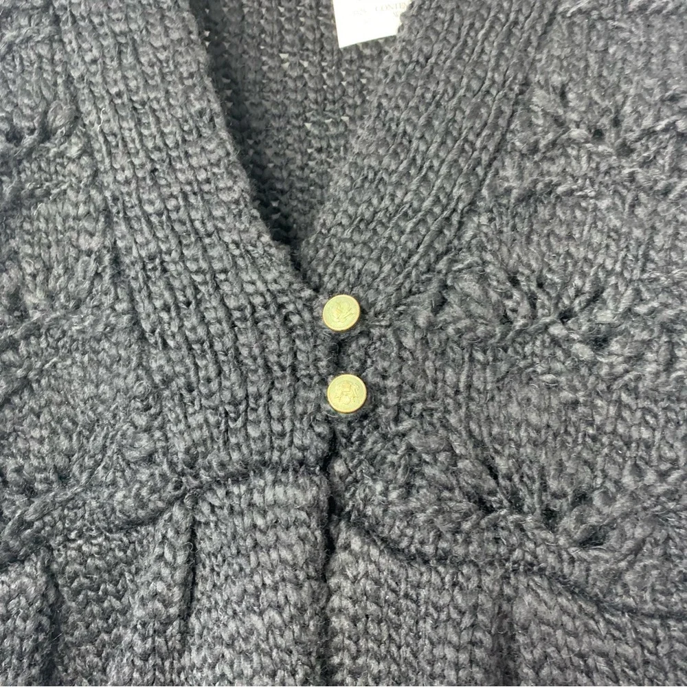 NWT Kersh Black V-Neck Chunky Knit Contemporary Cardigan Women’sSize US L - Picture 4 of 14